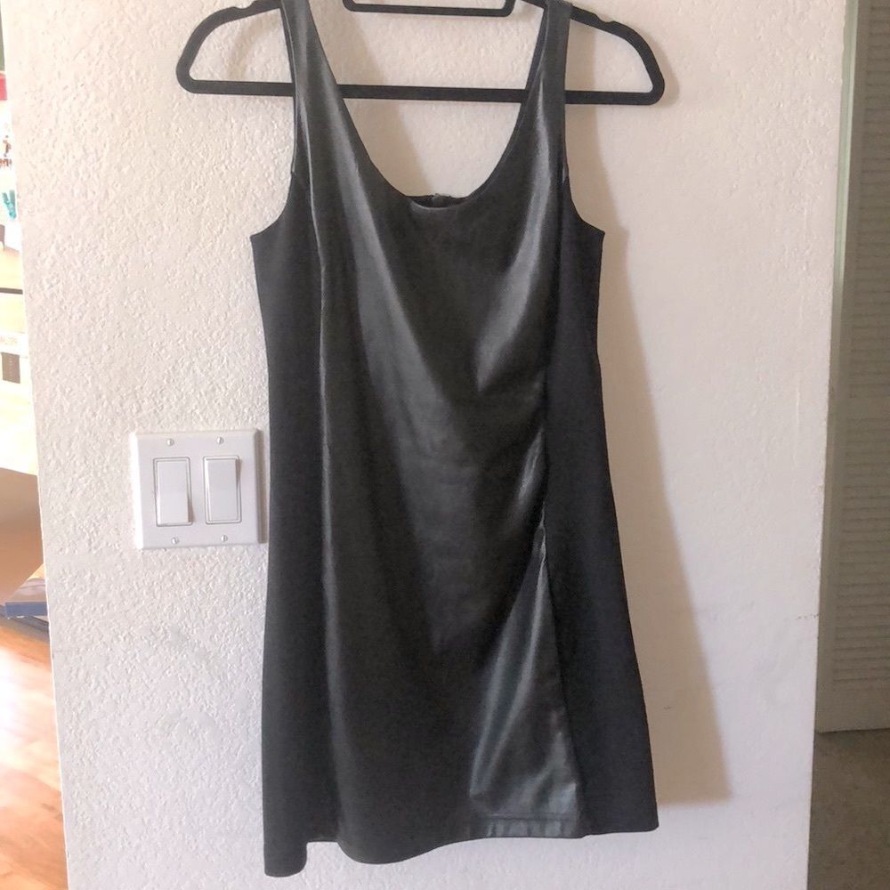 Free people black faux leather mini dress